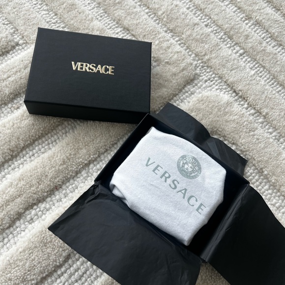 Versace Tan Leather Belt with Gold Accent - Picture 5 of 5